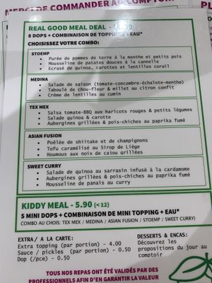 Menu francese  at Pompidop in Brussels