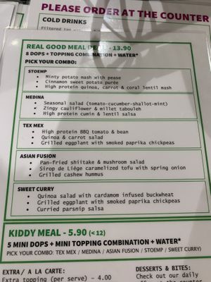 Menu inglese  at Pompidop in Brussels