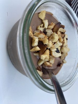 Cashew chocolate mousse   at Pompidop in Brussels