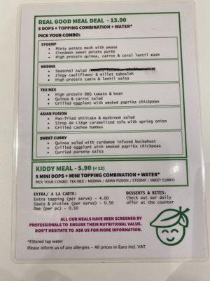 The menu! Asian fusion is great  at Pompidop in Brussels