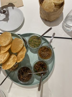 The Stoemp and the Asian Fusion platter + extra chickpeas and eggplant  at Pompidop in Brussels