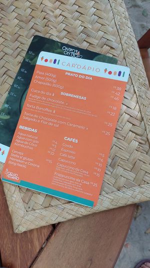 Menu at Coelho Vegano in Tibau Do Sul
