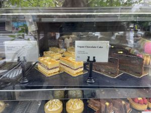 Two of the vegan cakes   at Belle Epoque in South Brisbane