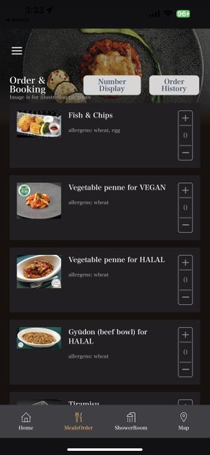 Lounge App Menu  at HND - JAL Sakura Lounge  in Tokyo