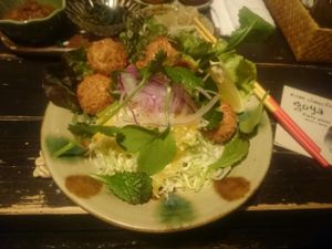 Delicious soja balls with lemongrass at Asian Chample Foods Goya in Kyoto