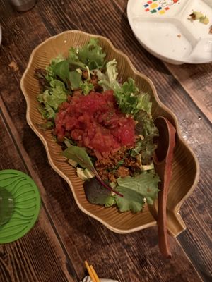 Vegan taco rice  at Asian Chample Foods Goya in Kyoto