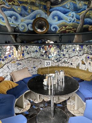 One of the cosy booths  at Eutopia Cafe in Kaiwaka