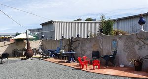 Lots of outdoor dining space at Eutopia Cafe in Kaiwaka