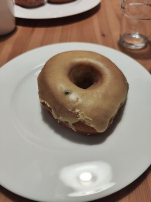 Maracuya glacing regular doughnut at Doughnut Disturb in Stockholm