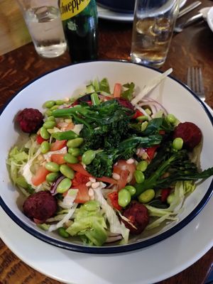 Broccoli edamame salad at The Old Nags Head in Edale