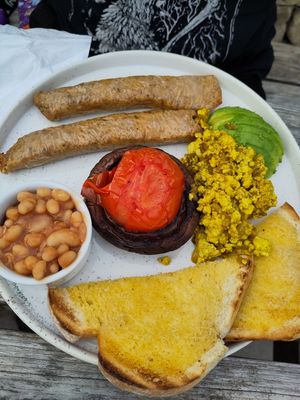 The full vegan breakfast at Newfold Farm Cafe in Edale