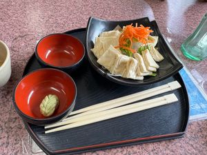 Vegetarian/Vegan Sashimi (yuba) at Nikko Maruhide Shokudo in Nikko