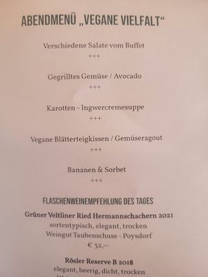 Auszug Abendmenü at Landhotel Lindenhof in Feld Am See