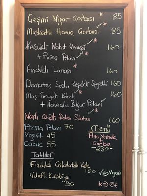 Menu and prices    at Postane in Istanbul