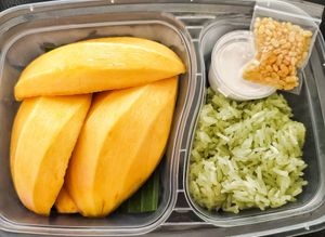 Pandan leaf flavour mango sticky rice at BKK - Juice & More - B in Samut Prakan