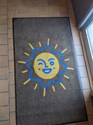 Logo rug at Sunnyside Diner - SW 89th in Oklahoma City