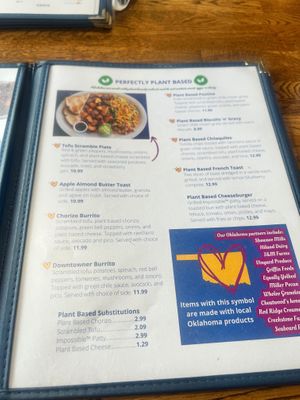 Menu at Sunnyside Diner - SW 89th in Oklahoma City