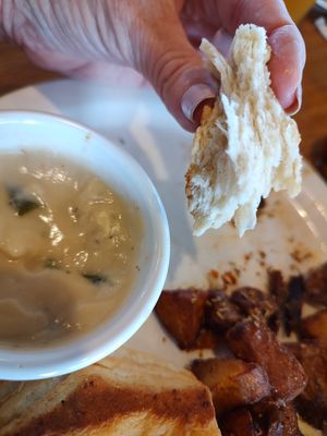 Flaky, flaky, tasty, delicious vegan biscuits! at Sunnyside Diner - SW 89th in Oklahoma City
