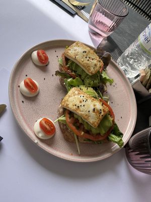 Veggie open toast   at Coffee Lovers in Corfu