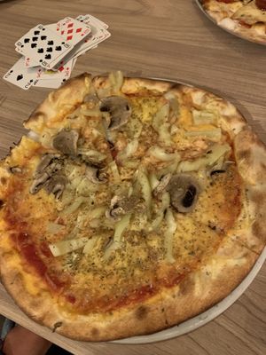 Vegan cheese vegetable pizza (very accommodating if you request).   at Balkan Pizzeria in Zabljak