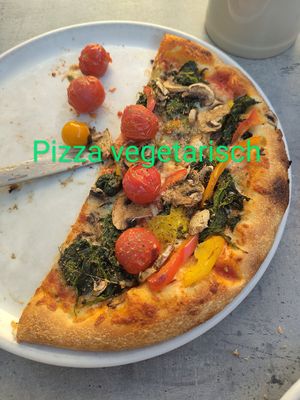 The "pizza vegetarisch" at Gambrinus in Bad Schandau