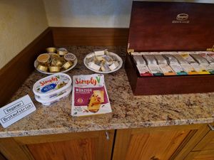 Separate vegan corner for breakfast (st George) at Klosterschenke Weltenburg in Kelheim