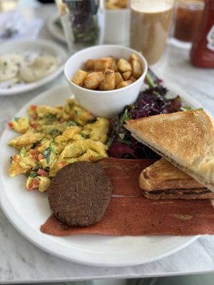 Vegan slam breakfast  at Evviva in Barrie