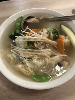 Won ton soup  at Padmanadi Vegan Eatery in Calgary
