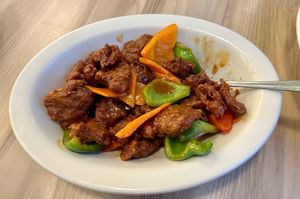 Ginger Beef- OMG!! at Padmanadi Vegan Eatery in Calgary