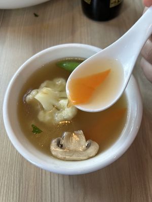 Wonton soup  at Padmanadi Vegan Eatery in Calgary