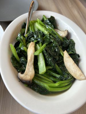 King oyster mushrooms   at Padmanadi Vegan Eatery in Calgary