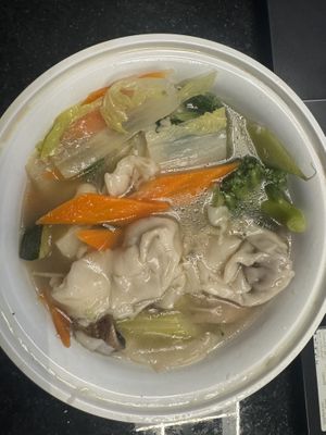 Wonton Soup at Padmanadi Vegan Eatery in Calgary