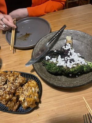 Charred broccoli, secret sauce and nori   at Koji in Wellington