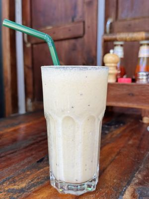 Pineapple, coconut & passion fruit smoothie (55 THB)  at Om Garden Cafe in Pai