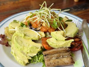 Grilled vegetables w/ couscous (130 THB)  at Om Garden Cafe in Pai