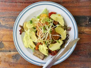 Grilled vegetables w/ couscous (130 THB)  at Om Garden Cafe in Pai