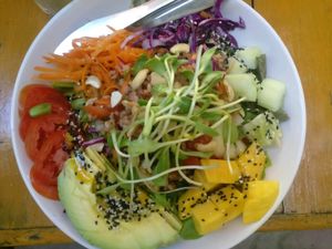 buddha bowl at Om Garden Cafe in Pai