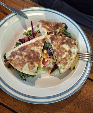 Cheezy Vegetable Quesadilla at Om Garden Cafe in Pai