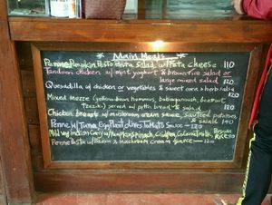 main menu at Om Garden Cafe in Pai
