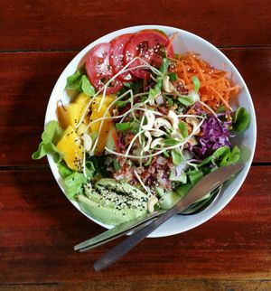 salad at Om Garden Cafe in Pai