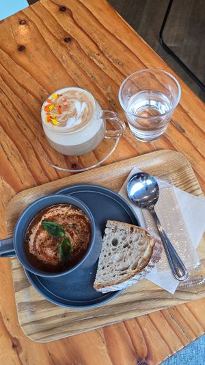 Soup and seasonal drink at FabCafe Tokyo in Tokyo