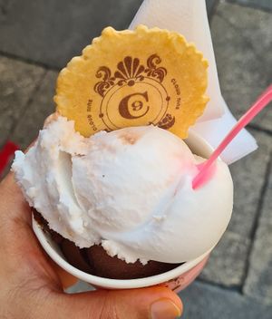 Lemon & dark chocolate sorbet in a cup at Cloud Nine - Temple Bar in Dublin