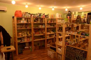 Some more typical health food store items.  There are also frozen foods. at Happy Vegan Shop - Sivtsev Vrazhek in Moscow