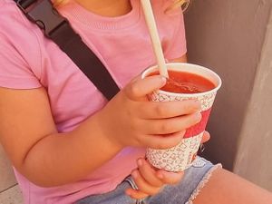 Vegan Strawberry Slush at Sa Gelateria Gelats Artesans S.L. in Menorca