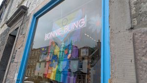 Window display for Pride at Bonny Bling  in Isle Of Bute
