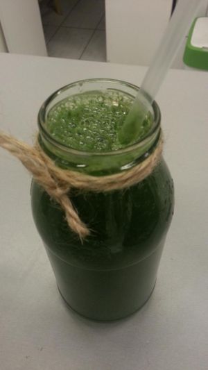 spirulina shake at Organic Corner Food Store and Bistro in Warsaw