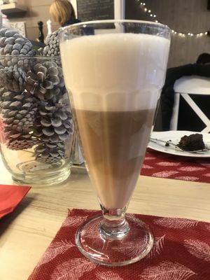 Latte with soy milk at Organic Corner Food Store and Bistro in Warsaw