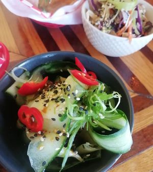 Delicious spicy cucumber salad at Dumpling City  in Sheffield