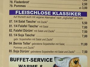 Vegan menu section (05/24) at Zum Halil in Krefeld