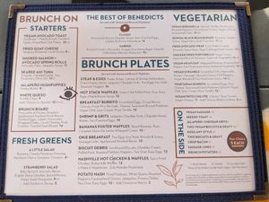 Full brunch menu at The Other Room in Oklahoma City